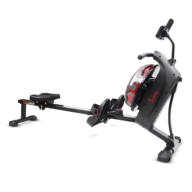 Sunny Health & Fitness Hydro   Dual Resistance Smart Magnetic Water Rowing Machine in Black - SF-RW522017BLK
