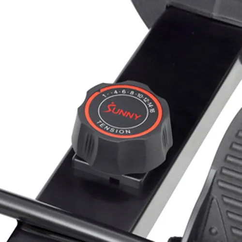 Sunny Health & Fitness Hydro   Dual Resistance Smart Magnetic Water Rowing Machine in Black - SF-RW522017BLK
