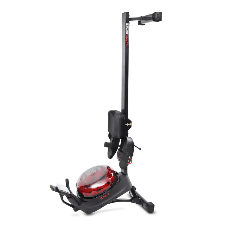 Sunny Health & Fitness Hydro   Dual Resistance Smart Magnetic Water Rowing Machine in Black - SF-RW522017BLK