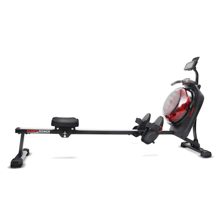 Sunny Health & Fitness Hydro   Dual Resistance Smart Magnetic Water Rowing Machine in Black - SF-RW522017BLK