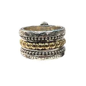 Triple Band Mixed Metal Flexible Ring