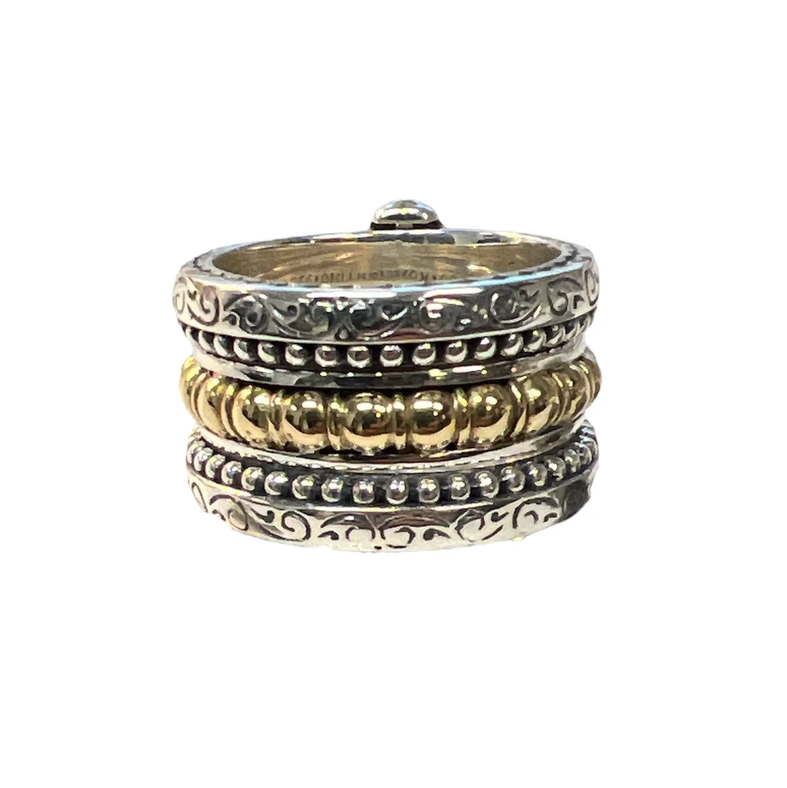 Triple Band Mixed Metal Flexible Ring