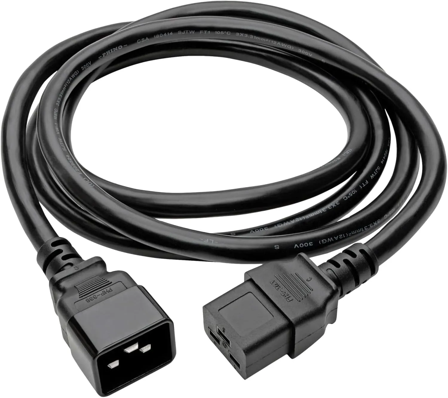 Tripp Lite Heavy-Duty Computer Power Extension Cord for Servers and Computers 20A, 12AWG (IEC-320-C19 to IEC-320-C20) 6-Ft.(P036-006)
