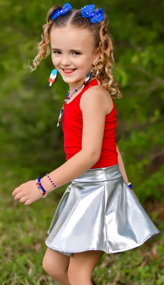Twirl Skort ~ Metallic Silver